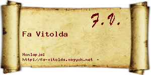 Fa Vitolda névjegykártya